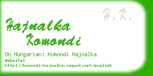 hajnalka komondi business card